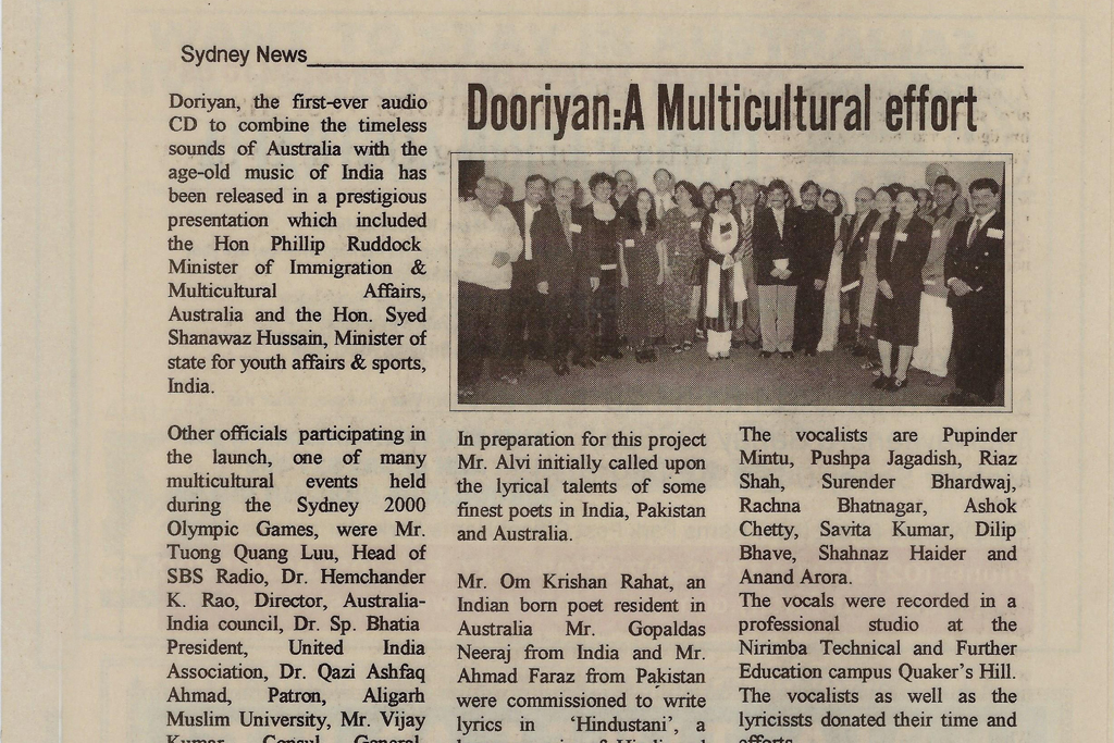 Dooriyan:A Multicultural effort 